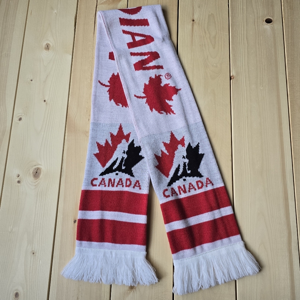 Molson Canadian Team Canada Hockey Winter Scarf Red White Unisex